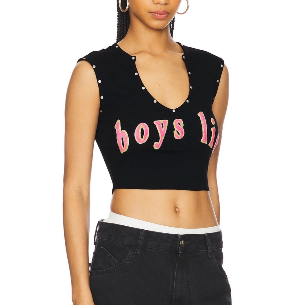 BOYS LIE Electric Rebel Black Crop Top
